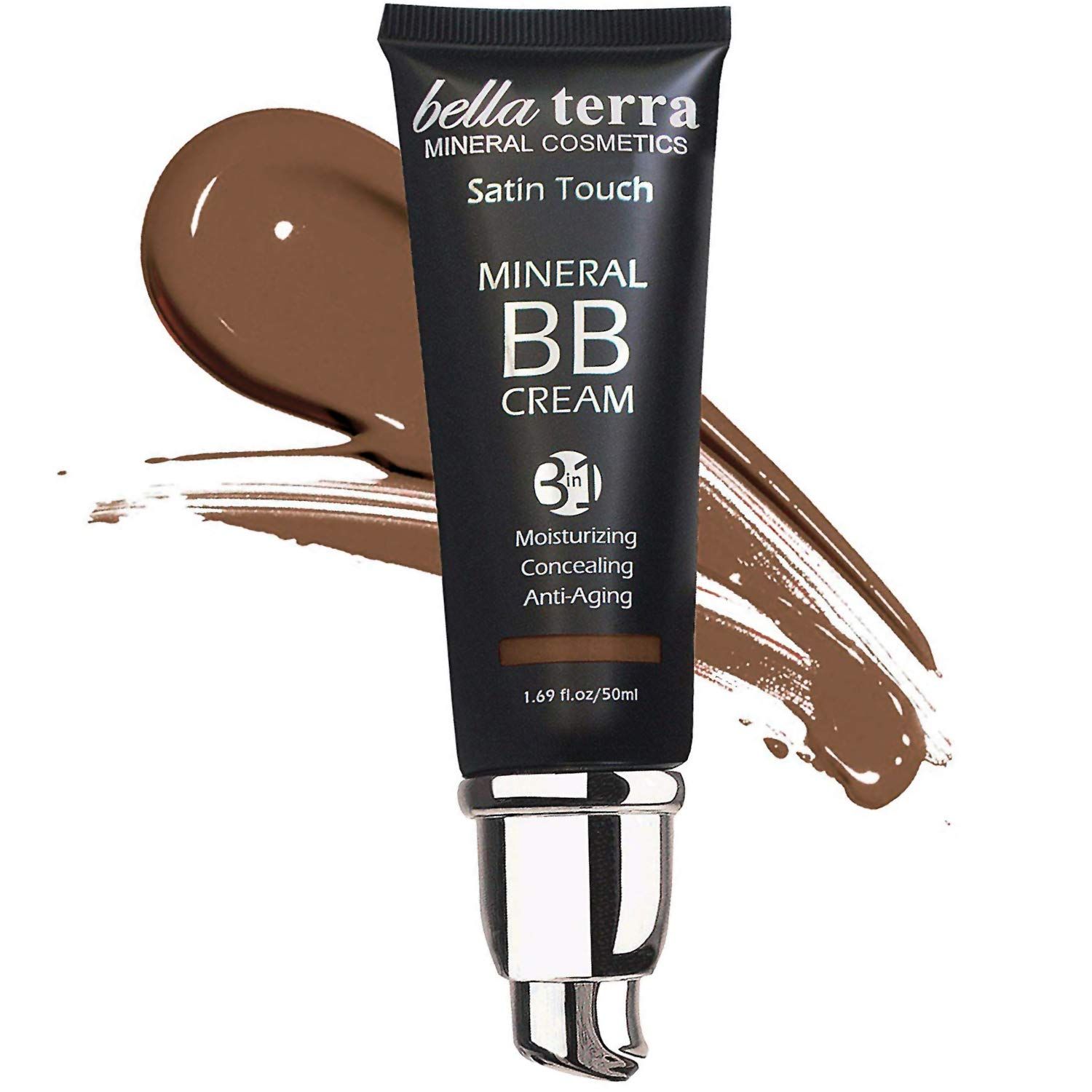 Bellaterra Cosmetics BB Cream, Tinted Moisturizer, Foundation 1.69oz - Dark 108