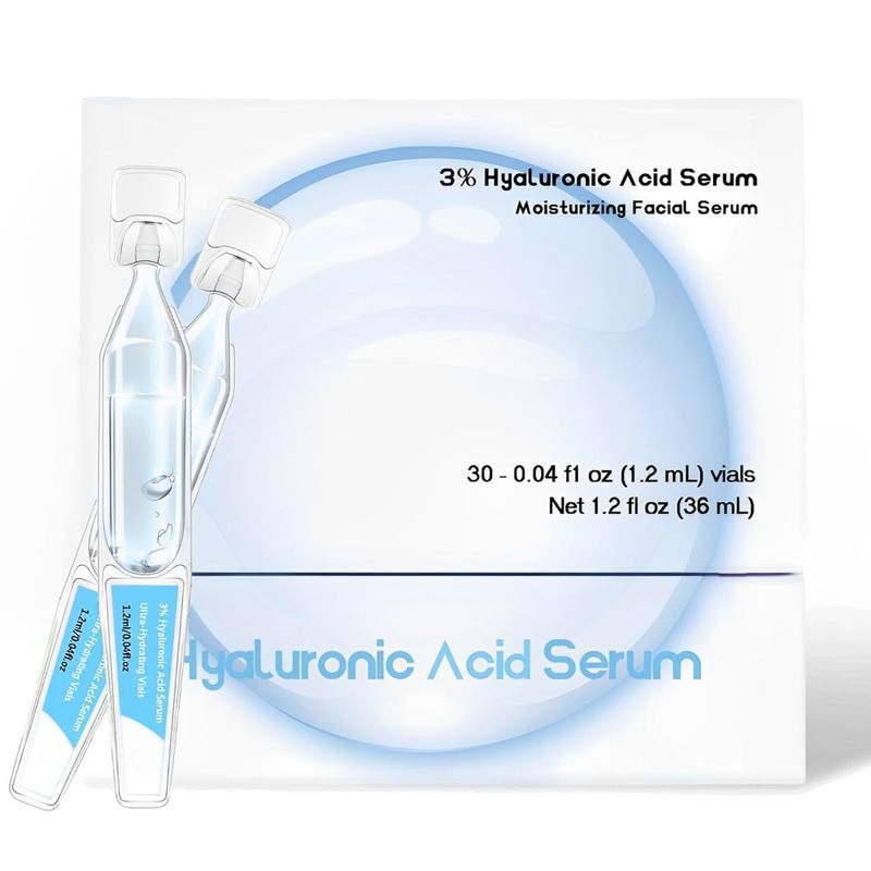 30pcs 3% Hyaluronic Acid Serum Ultra-Hydrating Vials, Hyaluronic Acid Tubes, Ultra Hyaluronic Acid Tubes, 3% Glass Skin Ultra-Hydrating Serum
