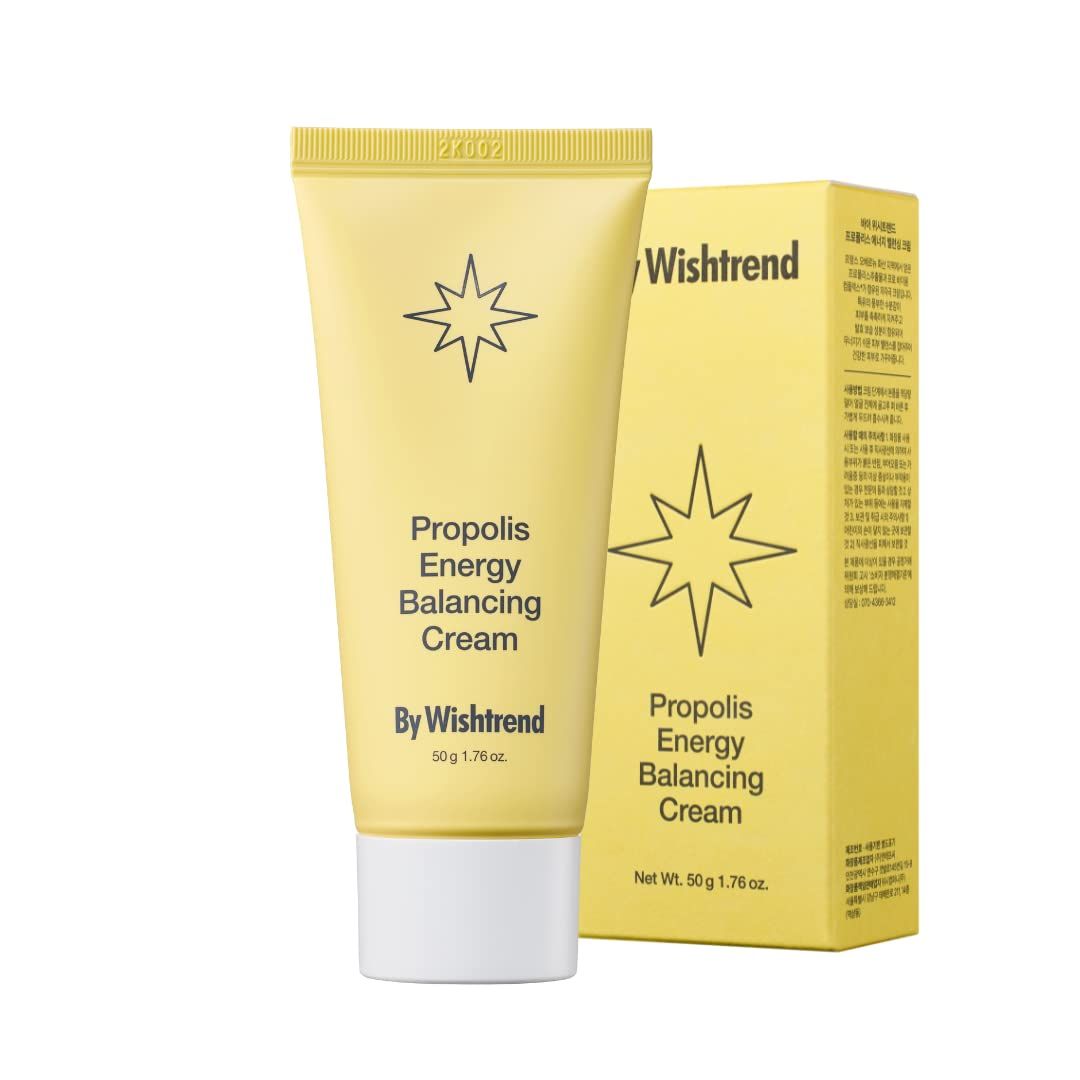 BY WISHTREND] Propolis Energy Balancing Cream 1.69 Fl oz, 50ml, 10% Propolis, Face cream for oily skin, Improves the skin barrier, Rich in antioxidant, Light texture, Probiotics Moisturizer