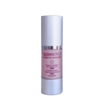 Glowbiotics Probiotic HydraGlow Illuminating Serum Pink: Hydrating Dew Drops for Radiant Skin, Illuminating Glow Enhancer with Hyaluronic Acid and Probiotics, 1 Fl Oz