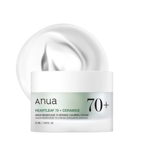 ANUA Heartleaf 70 Intense Calming Cream with Ceramide, Panthenol, Heartleaf extract, Korean Skin care - (50ml /1.69Fl. Oz)