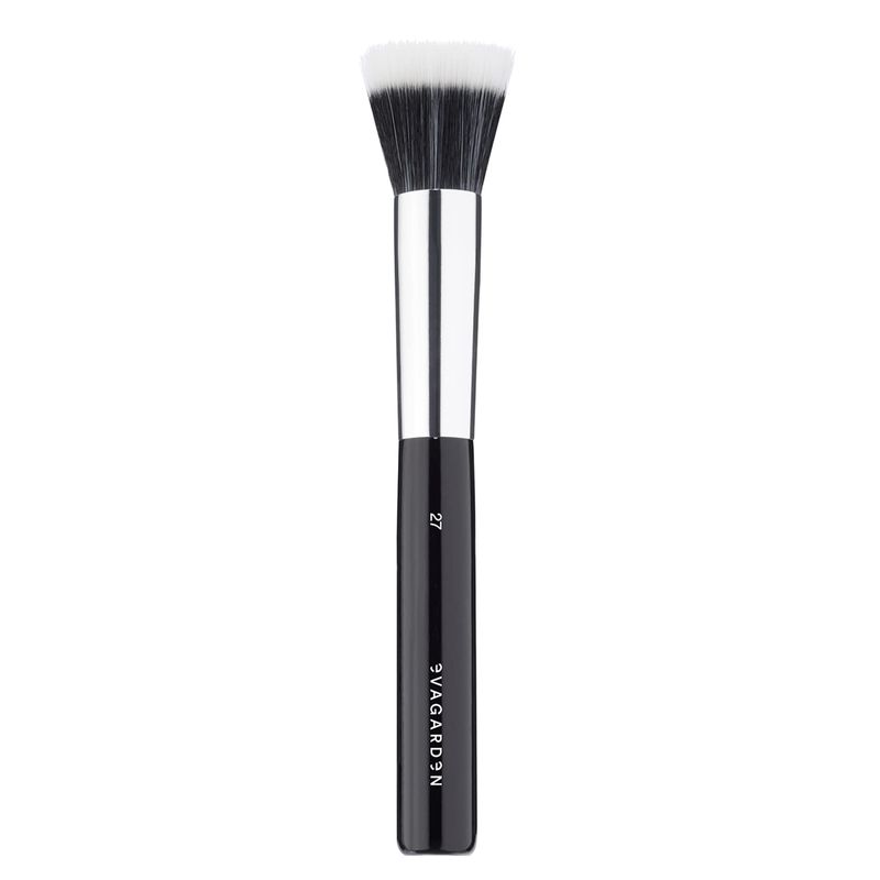 EVAGARDEN Fluid Foundation Brush 27 - Double Fiber Synthetic Yarn Bristles - Guarantees Precise, Uniform Application of Cream and Liquid - Releases Adequate Product for Neat, Smooth Finish - 1 Pc