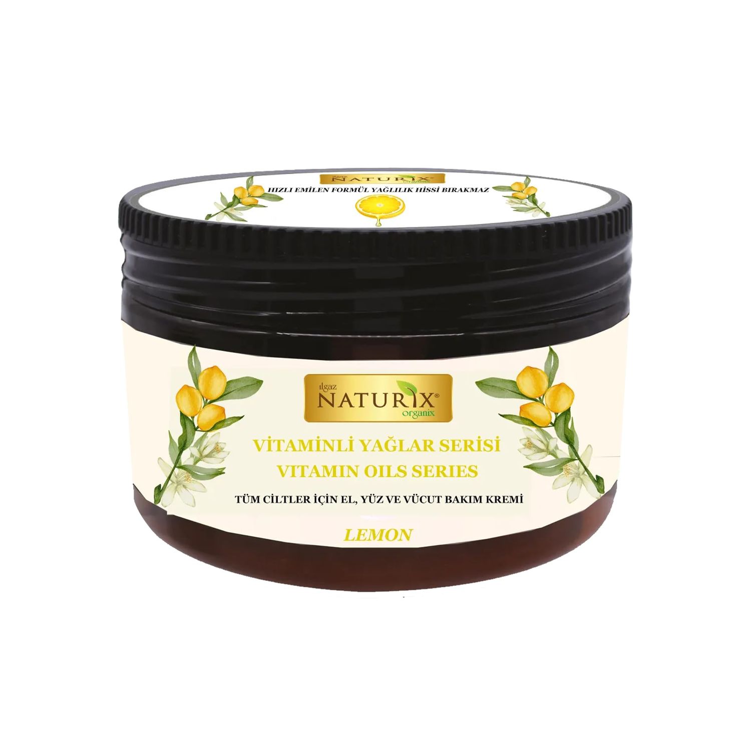 Hand Face and Body Cream with C Vitamin Lemon | Nourishing Care Normal to Dry Skin Lotion | Intensive Moisturizer Cream