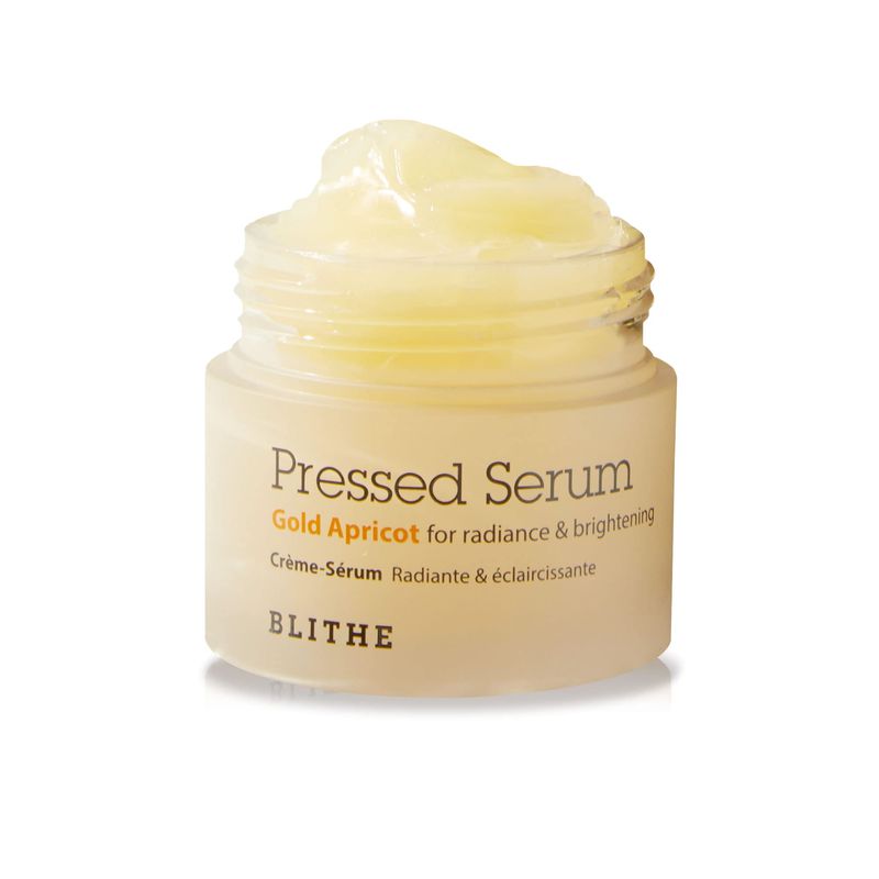 BLITHE Pressed Serum Glass Skin Korean Skincare 31.27% Apricot Extract &amp; Niacinamide for Natural Glow, Hybride Serum &amp; Moisturizer 0.91 fl oz