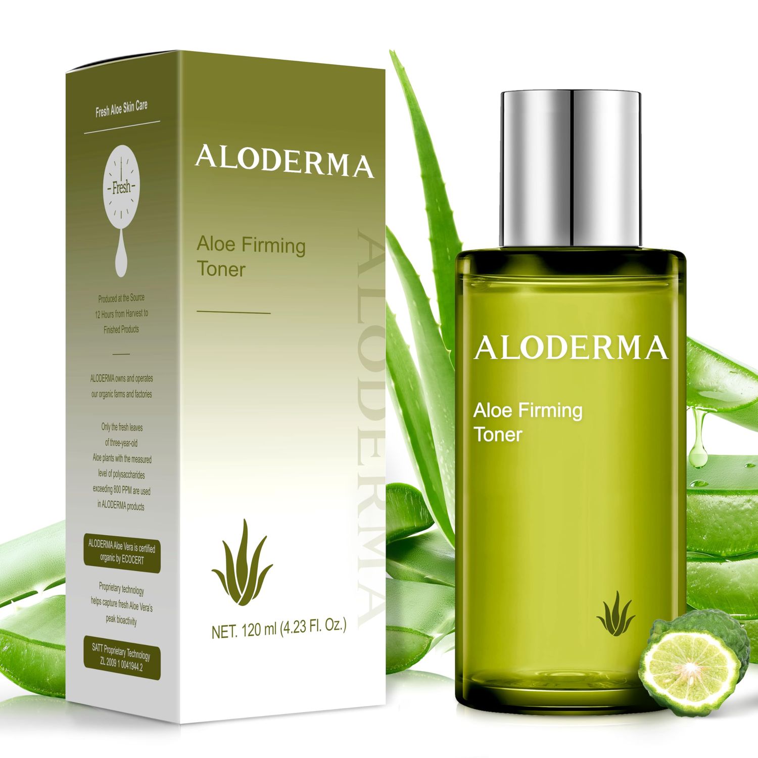 Aloderma Firming Skin Toner with 91% Organic Aloe Vera - Natural Facial Toner for Women with Natural Botanicals to Diminish The Appearance of Fine Lines &amp; Wrinkles - Aloe Vera Facial Toner - 4.2 Oz