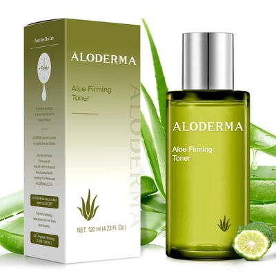 Aloderma Firming Skin Toner with 91% Organic Aloe Vera - Natural Facial Toner for Women with Natural Botanicals to Diminish The Appearance of Fine Lines &amp; Wrinkles - Aloe Vera Facial Toner - 4.2 Oz