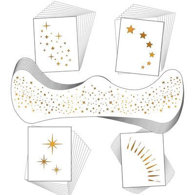 50 Assorted Glitter Freckles Face Tattoo, Glow Up Makeup Patches Cosmetic Glitter for Face, Sparkle Makeup Patches, Waterproof Face Glitter Speckles Patches for Christmas (Gold)