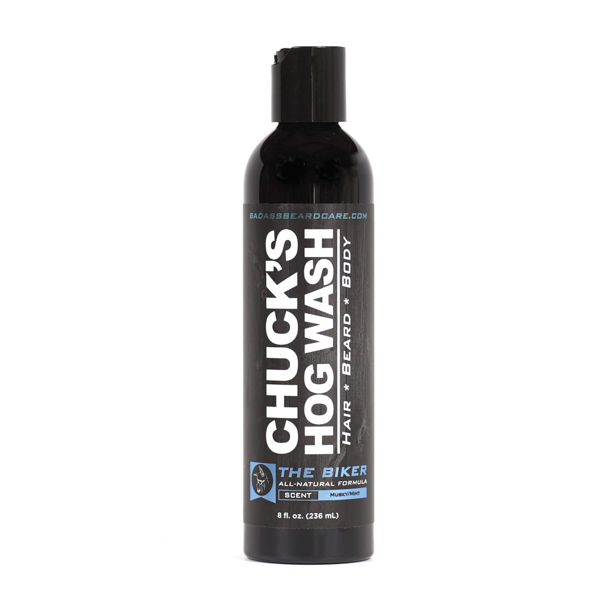 Chuck&#39;s Hog Wash - All Natural Beard and Body Wash - The Biker Scent, 8 oz - Leaves Your Beard Softer than its Ever Been and is Suitable for Daily Use
