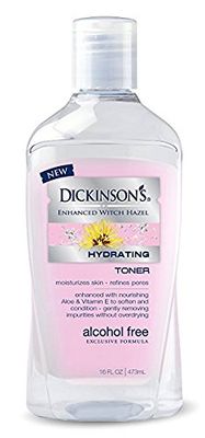 Dickinson&#39;s Enhanced Witch Hazel Alcohol Free Hydrating Toner, 16 Fluid Ounce (Pack of 6)