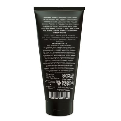 Bossman Fortify Intense Beard Conditioner - Shower Beard Wash, Moisturizer and Beard Softener for Men - Beard Growth Products - Made in USA (Vetiver X Scent), 6 oz