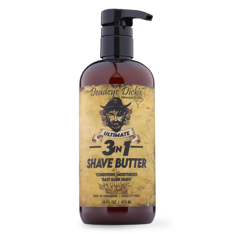 DeadeyeDick's 3-in-1 Shave Butter for Men | Natural Shaving Cream Mens for Face, Head &amp; Body | Gentle &amp; Comfortable on All Skin Types | 16 FL OZ