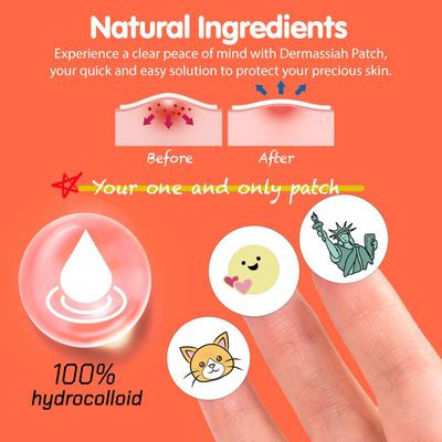 EMO PATCH Acne Pimple Patches for Face 54 Count with Mirror Case for Day &amp; Night Use - Hydrocolloid Pimple Pads, Emoji-Themed Blemish Dots, Clear Skin Treatment (Original)