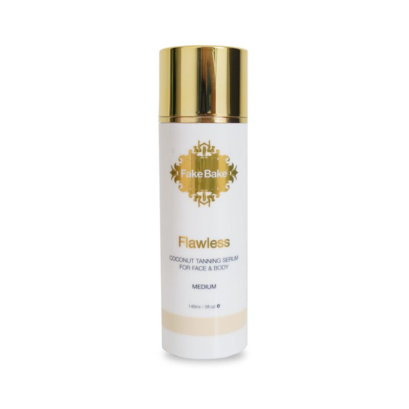 Fake Bake Flawless Coconut Sunless Tanning Serum with Hyaluronic Acid Lightweight Illuminating Face &amp; Body Gradual Self Tanner - Hydrating &amp; Rejuvenating Skin Care for Women &amp; Men - 5 oz