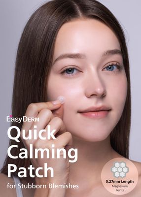 EasyDerm Quick Calming Magnesium Patches (10 patches) with Cica Ampoule - Intensive Care, Pimple patches, Hydrocolloid Band, Zits Spot care, Overnight Home Care 2-8 hours