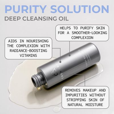 COSMEDIX Cleansing Oil for Face - Purity Solution, Nourishing Deep Cleansing Oil - Makeup Remover &amp; Oil Cleanser for Face Gently Removes Dirt - Argan Oil Facial Wash for Soft &amp; Hydrated Skin