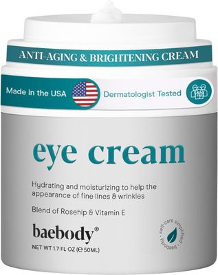 Baebody Critically Acclaimed Eye Cream - Anti Aging Under Eye Cream for Dark Circles - Moisturizing Eye Cream for Puffiness and Bags Under Eyes - Day &amp; Night Eye Cream, 1.7 oz