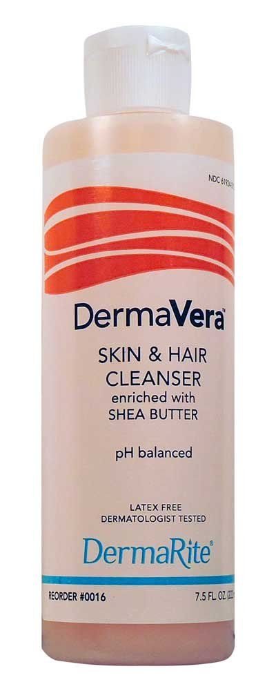 DermaVera Skin and Hair Cleanser - 7.5 Oz - Enriched with Shea Butter, pH Balanced, Rich Leather, Pleasant Fragrance, with Rich Moisturizers