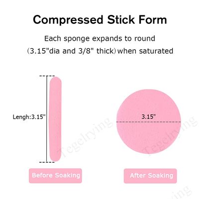 Facial Sponges Compressed,360 Pieces Makeup Remover PVA Professional Round Face Wash Sponges Spa Pads for Women Exfoliating Cleansing,Pink