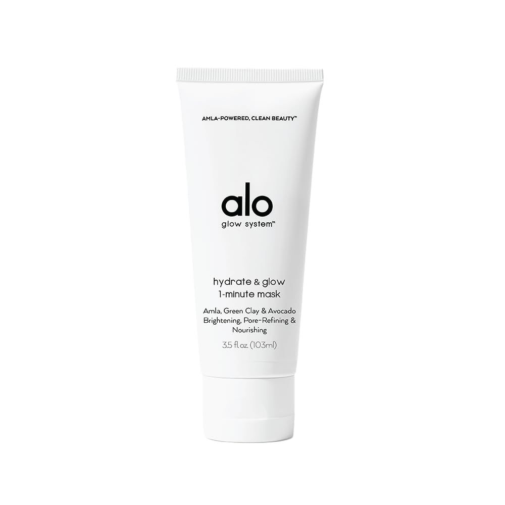 Alo Hydrate &amp; Glow 1-Minute Mask - Green Kaolin Clay Mask Leaves The Face Polished, Dewy and Hydrated - 3.5 Oz