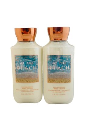 Bath &amp; Body Works Bath and Body Works At The Beach Super Smooth Lotion Sets Gift For Women 8 Oz -2 Pack (At Beach) 16 Fl Oz