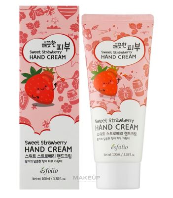 Esfolio - Sweet Strawberry Hand Cream - Korean Cute Fun K Beauty - Care For Skin - Fruit Scent Hand Lotion - 100ml/3.38 fl. oz.