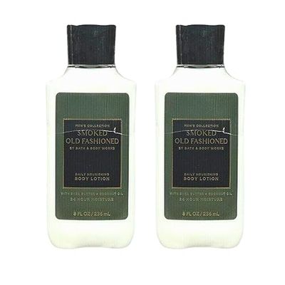Bath &amp; Body Works Body Lotion Pack of 2, 8oz Each (Smoked Old Fashioned)