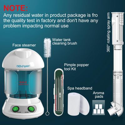 Facial Steamer - DENFANY Nano Ionic Face Steamer with Extendable 360 Rotating Arm - Portable Facial Steamer for Personal Care at Home or Salon (Blue)