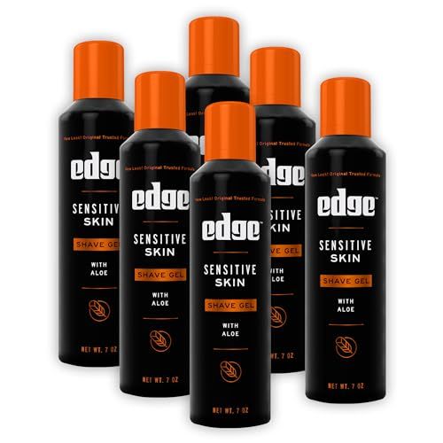 Edge Shaving Gel for Men, Sensitive Skin with Aloe, (6 Pack) - Shave Gel For Men That Moisturizes, Protects and Soothes To Help Reduce Skin Irritation