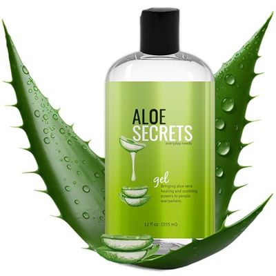 Aloe Vera Gel from freshly cut 100%, Pure Aloe Vera Gel - Big 12oz - HighestQuality, California grown, Vegan - For Face, Skin, Hair &amp; Sunburn Relief