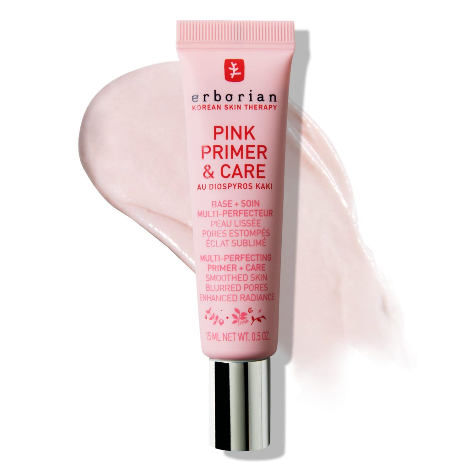 Erborian - Pink Primer &amp; Care Multifunctional Facial Cream Balm - Primer Sets Makeup, Pore Minimizing, Skin Moisturizing and Smoothing Effects for All Skin Types - Korean Skincare - 0.5 fl. oz.