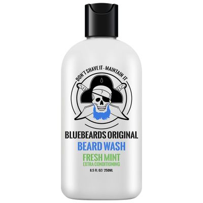 Bluebeards Original Fresh Mint Beard Care for Men, 8.5 oz. - Natural Peppermint Oil Formula for Deep Cleansing, Softening, and Conditioning Beard and Skin - Made in USA