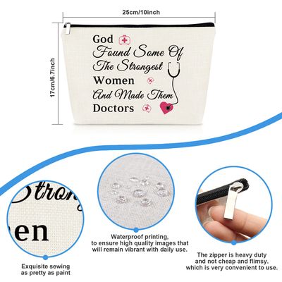 Doctor Gifts Doctor Makeup Bag for Women Doctor Thank You Appreciation Gifts Inspirational Gift for Doctor Cosmetic Bag Medical Graduation Gifts Retirement Birthday Gift for Doctor Travel Toiletry Bag