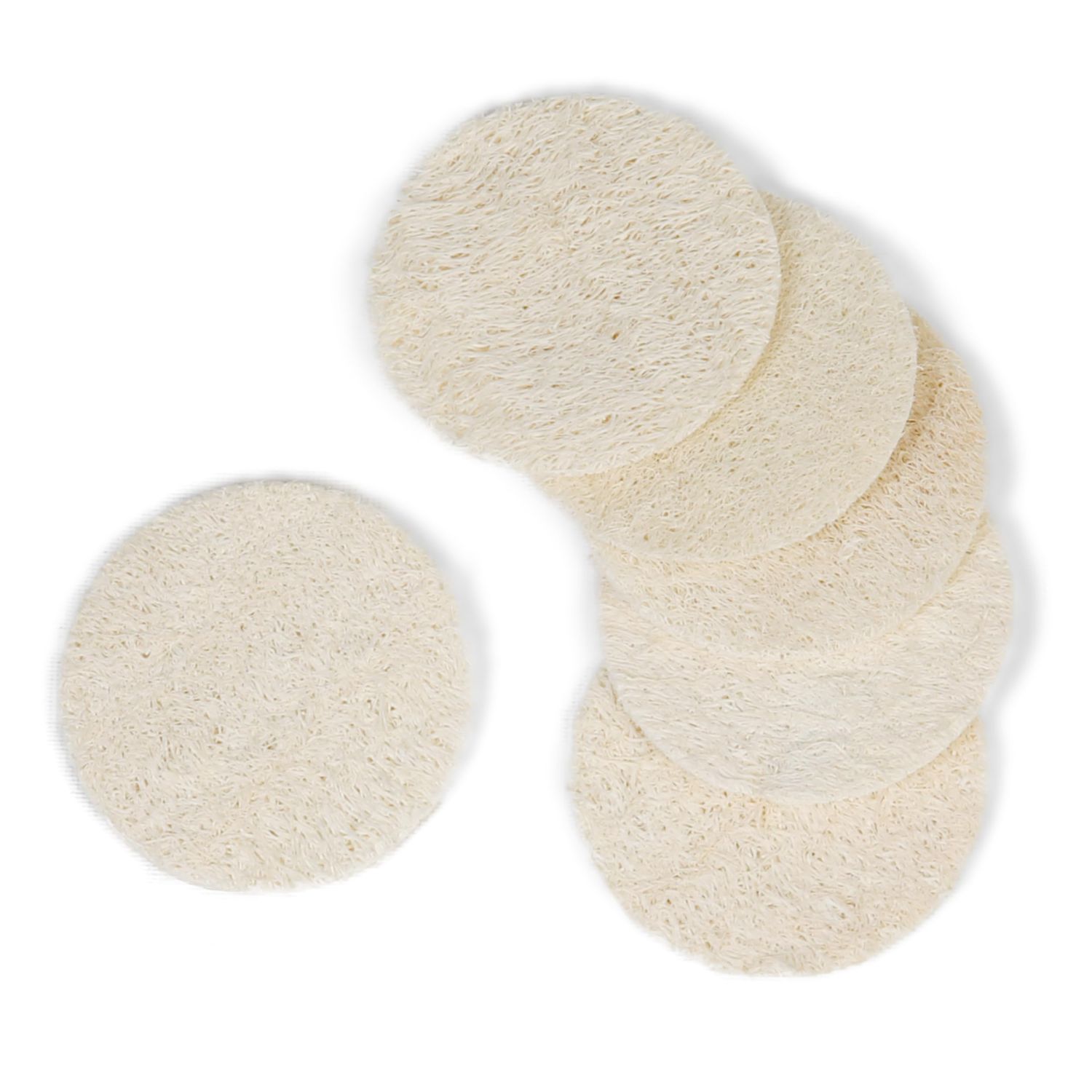 Eco Bath London Natural Loofah Face Exfoliating Scrubber Pads - Facial Pad Scrubber, Face Exfoliator Pad, Facial Scrubber, Exfoliating Face Sponge for Smooth and Radiant Skin 6 Count (1 Pack)