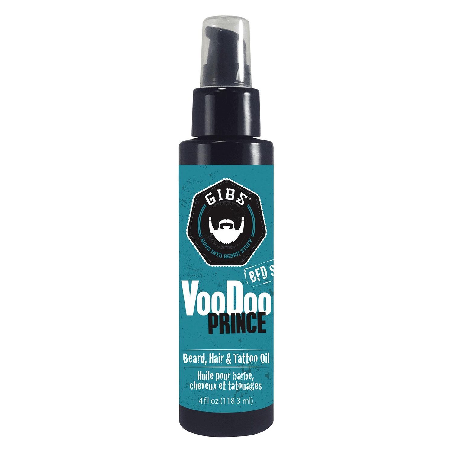 GIBS Grooming VooDoo Prince Beard, Hair &amp; Tattoo Oil  All-Natural with Bergamot, Sandalwood &amp; Sage Scent-Softens, Strengthens Beard &amp; Moisturizes Skin - 4 oz