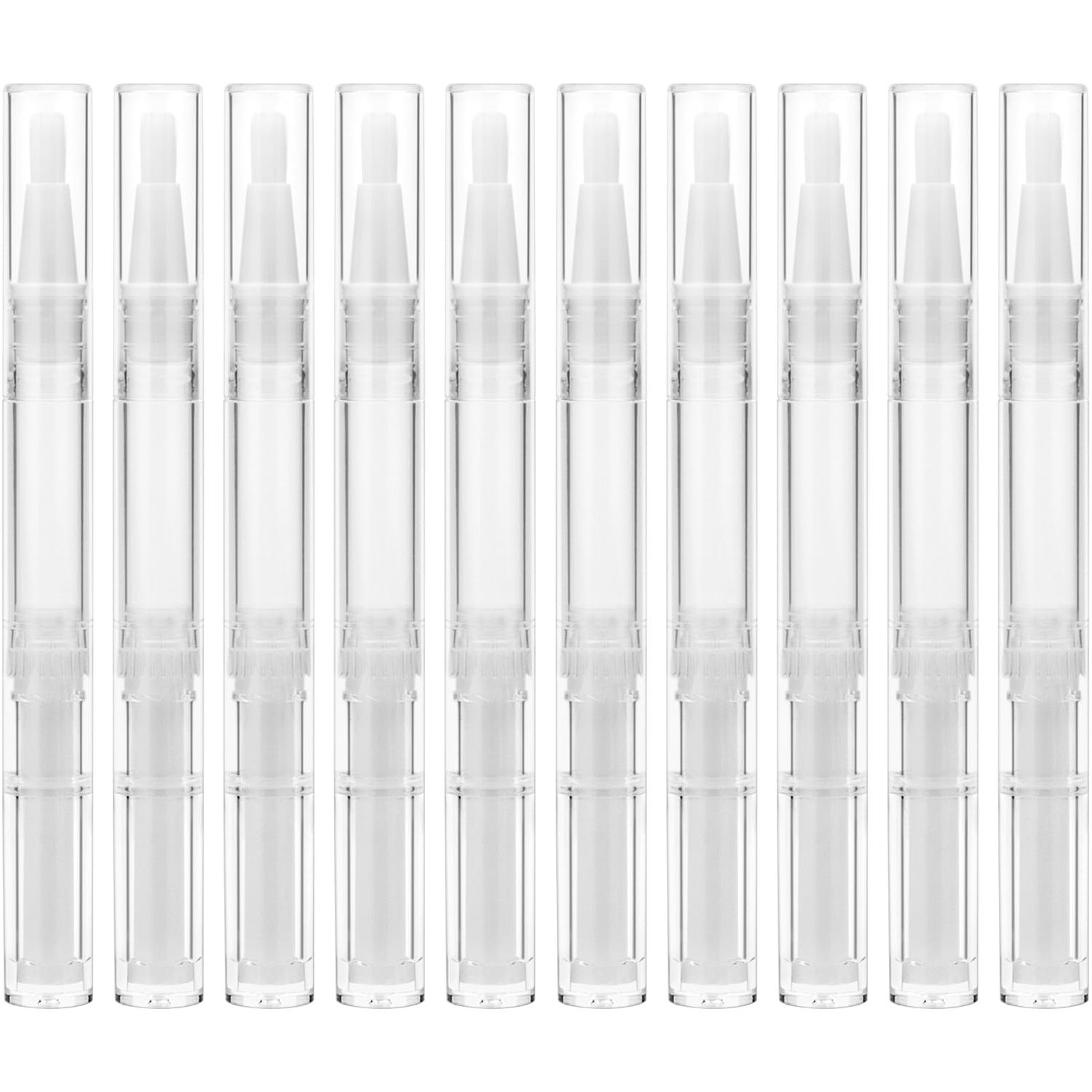 10 Pieces 3ml Transparent Twist Pens, Cuticle Oil Pen Empty Nail Oil Pen with Brush Tip Cosmetic Lip Gloss Container Applicators Eyelash Growth Liquid Tube with 1 Pack 3ml Transfer Pipettes