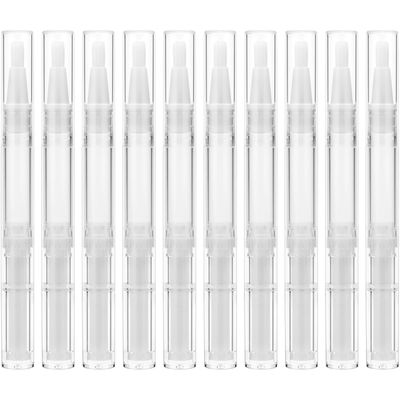 10 Pieces 3ml Transparent Twist Pens, Cuticle Oil Pen Empty Nail Oil Pen with Brush Tip Cosmetic Lip Gloss Container Applicators Eyelash Growth Liquid Tube with 1 Pack 3ml Transfer Pipettes