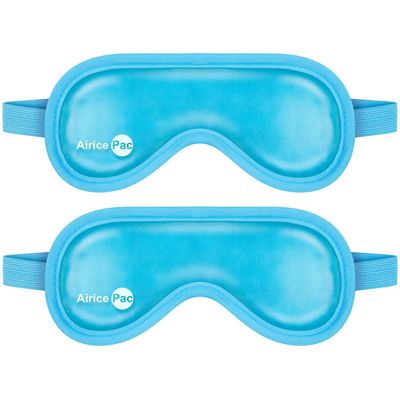 AiricePac Cold Eye Mask Cooling Eye Mask for Dry Eyes, Gel Eye Mask Eye Ice Pack Reusable Cold Eye Compress for Dark Circles, Migraines, Eye Surgery, Skin Care 2 Pack