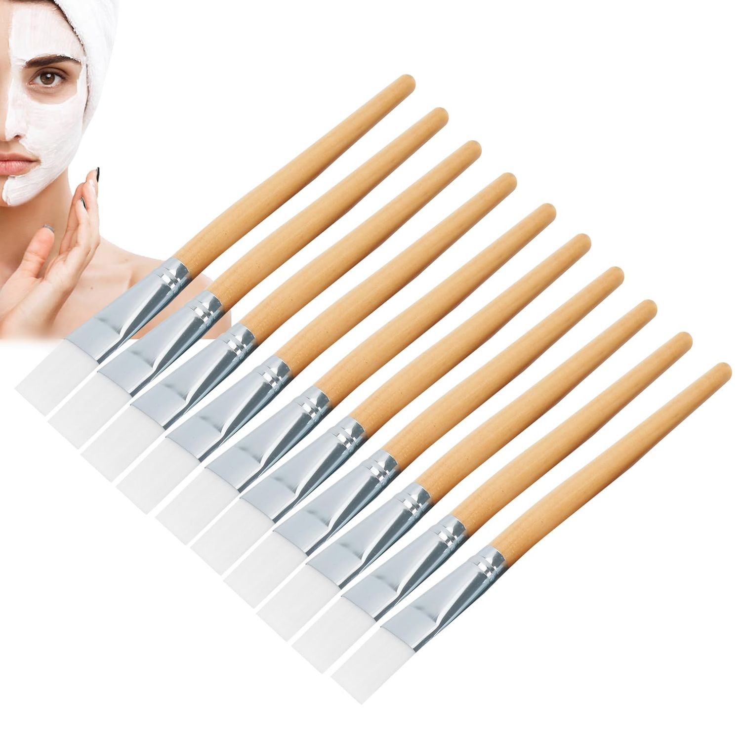 10pcs Makeup Brush Set, Face Mask Applicator Brush, Face Eye Shadow Blush, Flexible facial Mud Mixed Brush, for Mud Clay Charcoal Mixed Mask