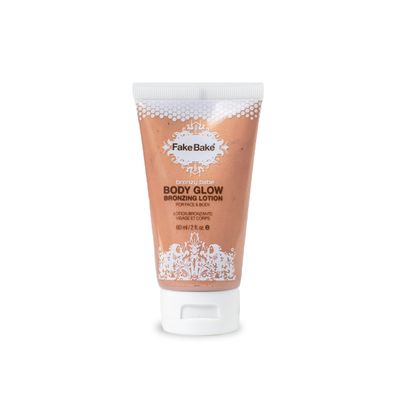 Fake Bake Bronzy Babe Body Glow Face &amp; Body Tinted Moisturizer Lotion, Highlighter, Makeup &amp; Moisturizing Skincare Healthy Color Boost from Plants &amp; Vitamins - For All Skin Tones, Women &amp; Men - 2oz