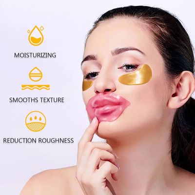 30 Pairs Lip Masks &amp; Eye Masks, 24K Gold Gel Crystal Collagen Eye Pads, Moisturizing Lip Mask Crystal Lip Pads, Under Eye Patches for Puffy Eyes, Dark Circles, Eye Bags, Wrinkles and Fine Lines