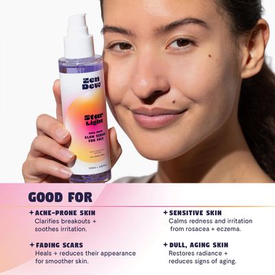 97% Snail Mucin Serum, Star Light by Zen Dew| Non-Sticky Snail Serum to Smooth, Brighten, Hydrate, Skin Repair |Cruelty Free, Made in S. Korea, 3.38 Fl Oz