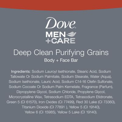 Dove Men Plus Care Deep Clean Body And Face Bar , 4.25 Oz Each, 2 Bars ( Pack of 3 )
