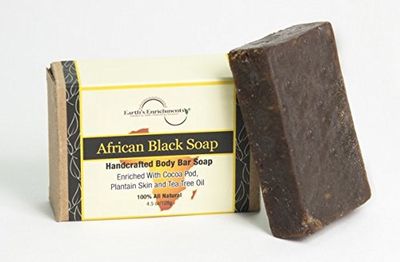 Earth&#39;s Enrichments African Black Soap with Organic Tea Tree and Lemongrass Oil, Purifying, Skin Clearing, for Blemishes and Dark Spots