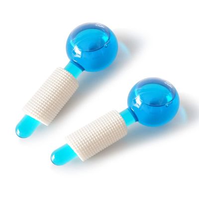 2pcs Beauty Crystal Ball Facial Cooling Puck for Face and Eye Massage Massage Tool (blue)