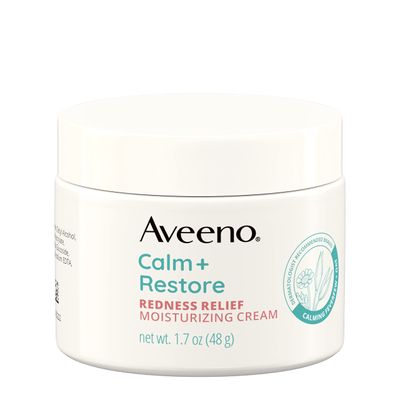 Aveeno Calm + Restore Facial Cream for Redness Relief, Soothing Face Moisturizer for Sensitive Skin, Hypoallergenic Formula, Fragrance-Free, 1.7 OZ