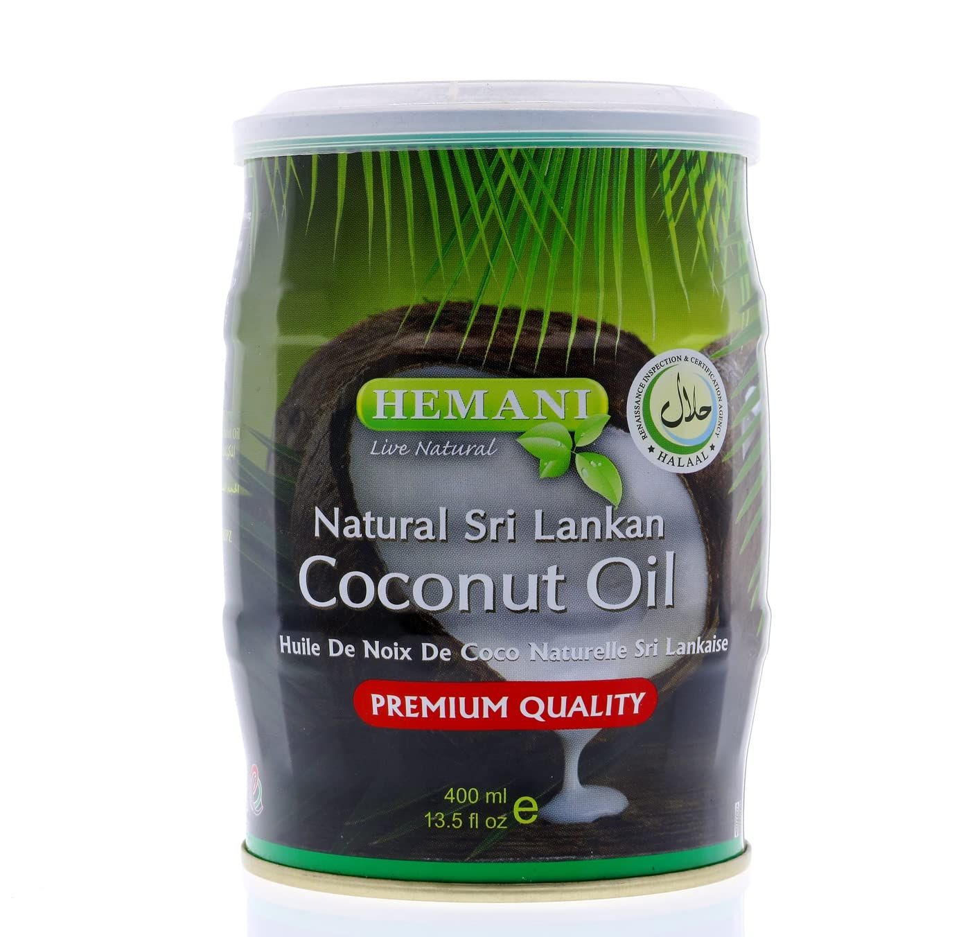 Hemani Coconut Oil - 100% Pure and Natural, 400mL | Pure Coconut Oil | Aceite de Coco | Ideal for Cooking, Hair, and Skin Care | Cold Pressed | Premium Quality