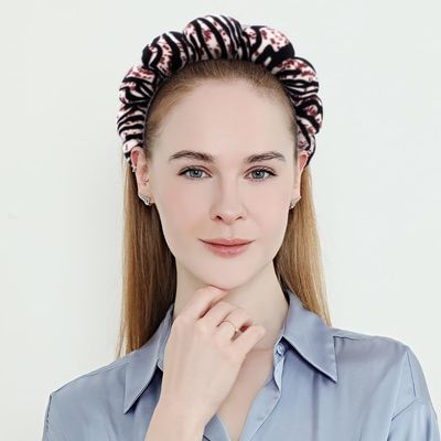 Dolebao Spa Headbands Puffy Makeup Skincare Headbands for Washing Face or Facial, Terry Cloth Fabric Hairbands for Makeup Removal Shower Skin Treatment(Zebra)