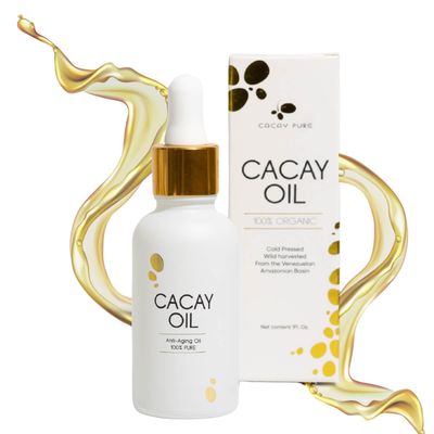 Cacay Pure Anti-Aging Oil - Natural Retinol Cacay Oil for Face, Hair, and Body | Organic Vitamin E Oil for Lip & Cuticle Care | Organic Face & Skin Oil Therapy (Cacay Oil + Spa Headband)
