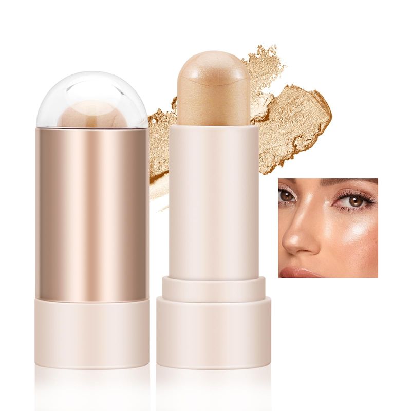 AFGHOUZ Face Highlighter Stick, Cream Contour Highlighter Makeup Stick, Natural Smooth Shimmer Highlight, Waterproof and Long Lasting Illuminator
