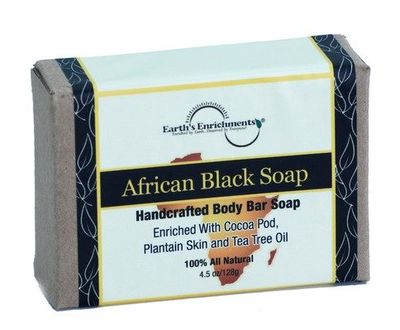 Earth's Enrichments African Black Soap with Organic Tea Tree and Lemongrass Oil, Purifying, Skin Clearing, for Blemishes and Dark Spots